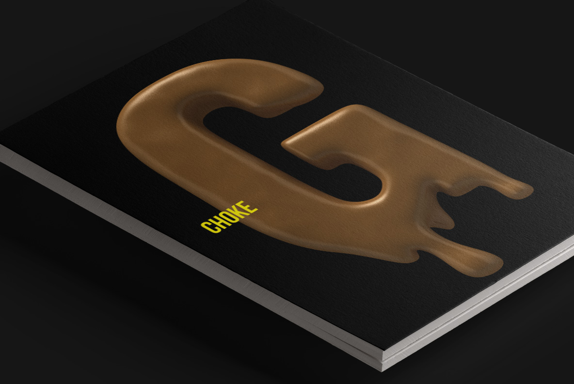 Choco Font on a dark book cover Dark book cover with a large letter set in the Choco Font