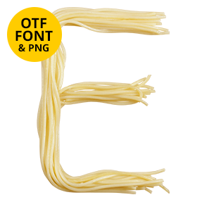 Spaghetti Alphabet. Italian OpenType Typeface Made By HandmadeFont.com