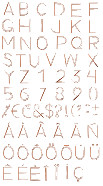 Retro Copper Wire traffic Font