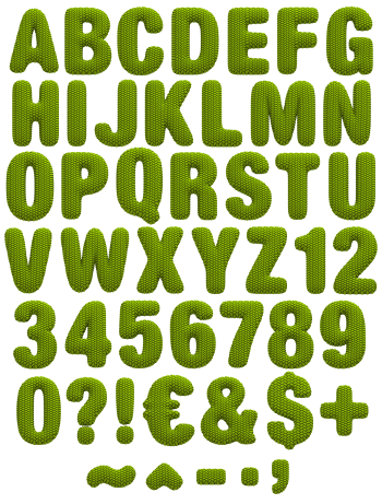 Knitted green warm font