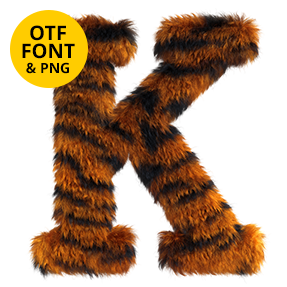 Single striped fur letter from the Tiger Font