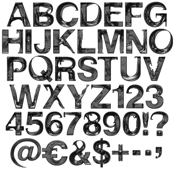 Black Move Font Alphabet