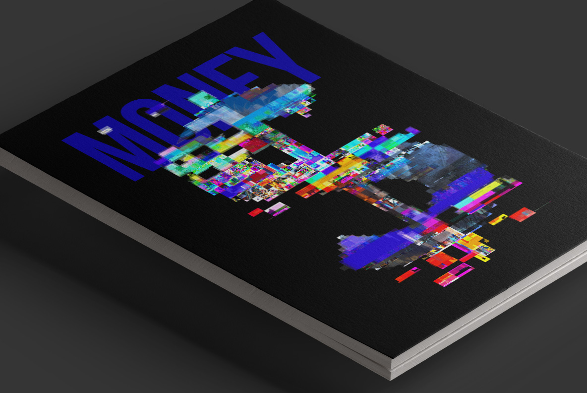 Blue notebook cover carrying lettering from the Gits Font