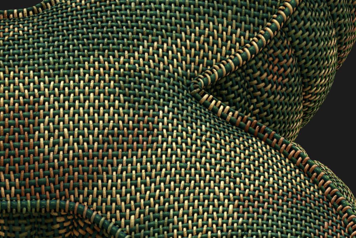 Soldier Font fabric close-up Close view of the woven camo cloth that forms every Soldier Font stroke
