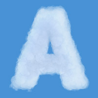 Sky Cloud Font. Letter A