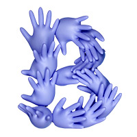 Rubber Glove Font Letter B