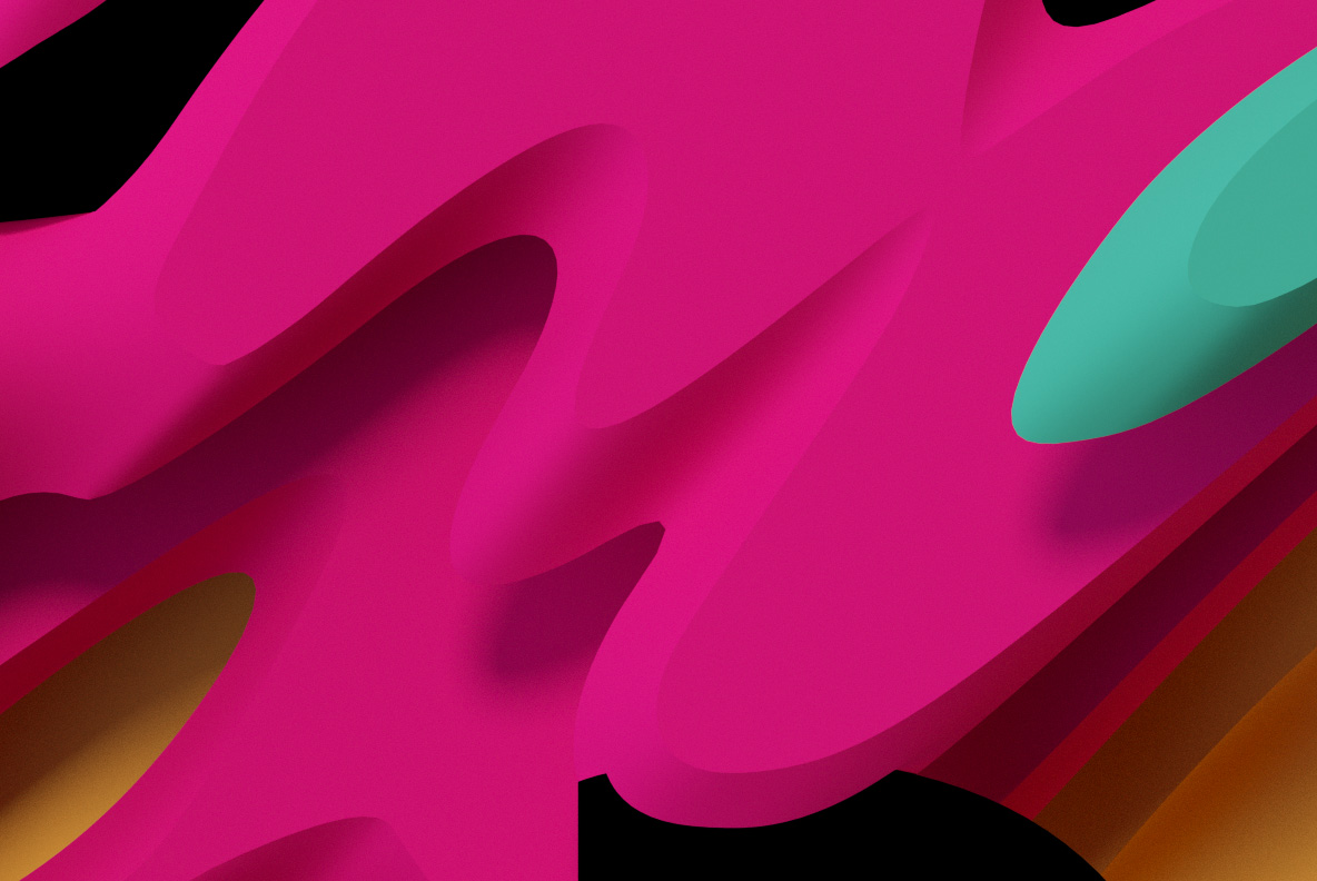 Colour Bands Close-Up Close crop of the Jupiter Font showing layered magenta, teal and ochre bands