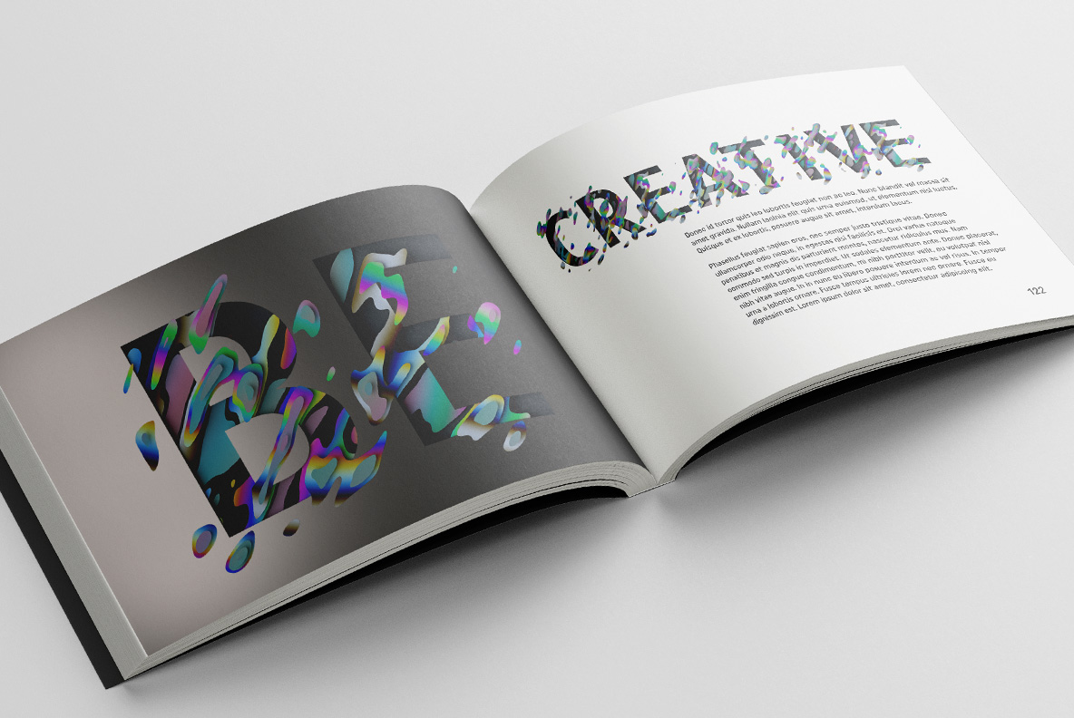 Spectral Font headline across an open magazine spread