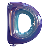 Vibrant Balloon Font D Vibrant Blue Balloon Font