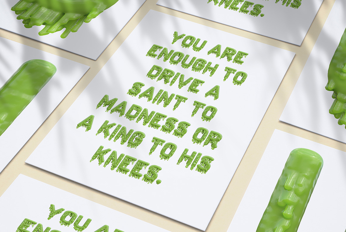 Creepy Font poster mockup Pale posters carrying a short text set in the Creepy Font