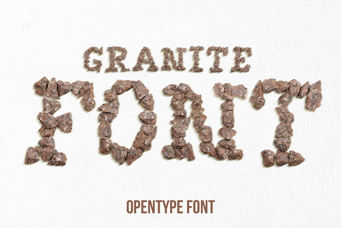 Granite Font title card Pale title card for the Granite Font with the word font laid in stone