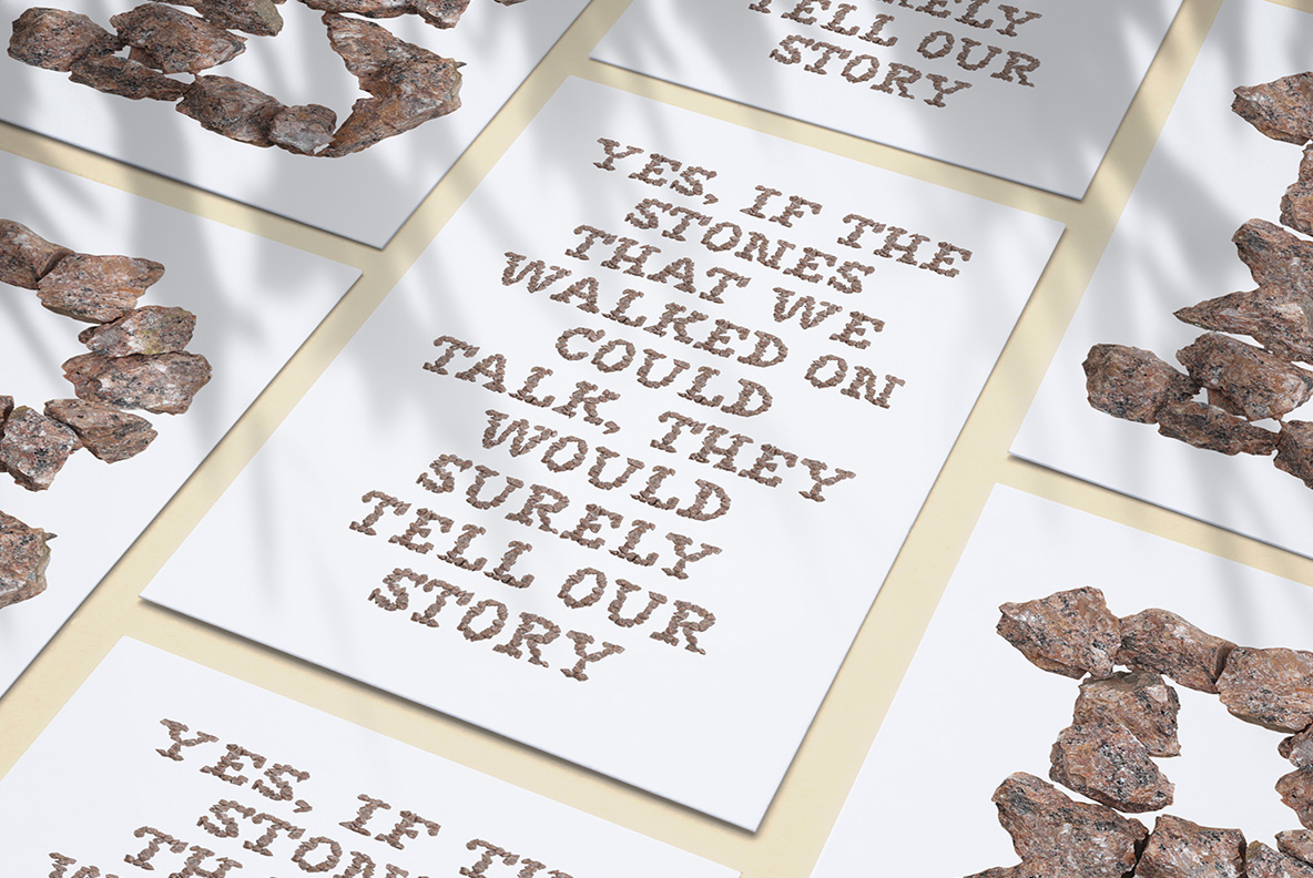 Granite Font poster mockup Printed posters carrying a short saying set in the Granite Font