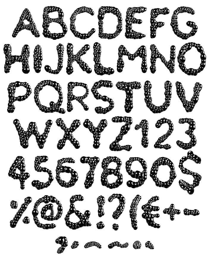 Black Soap Bubbles Font. Have Fun With Stylish Typeface - Image 2