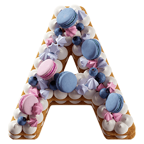 Bilberry macaron alphabet