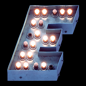 Lamp light alphabet