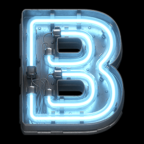 Metal Neon Light alphabet