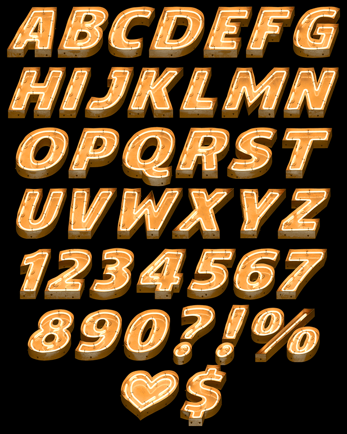 Orange Neonlight alphabet - Image 2