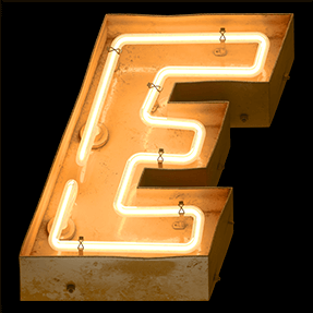 Orange Neonlight alphabet