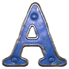 Blue Brushed Metal alphabet