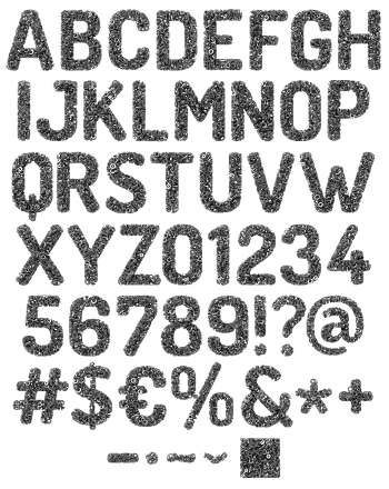 Grey Bolts Font Alphabet - handmadefont