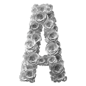 White Paper Flower alphabet