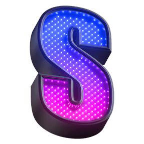 Violet Neon LED font
