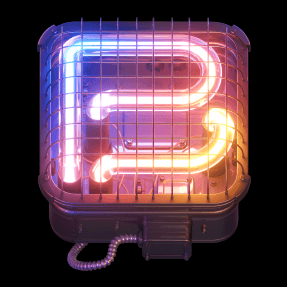 Ultraviolet neon cage font