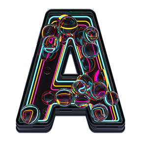 Neon Spheres alphabet