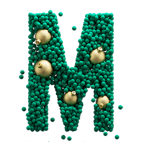 Green Christmas alphabet