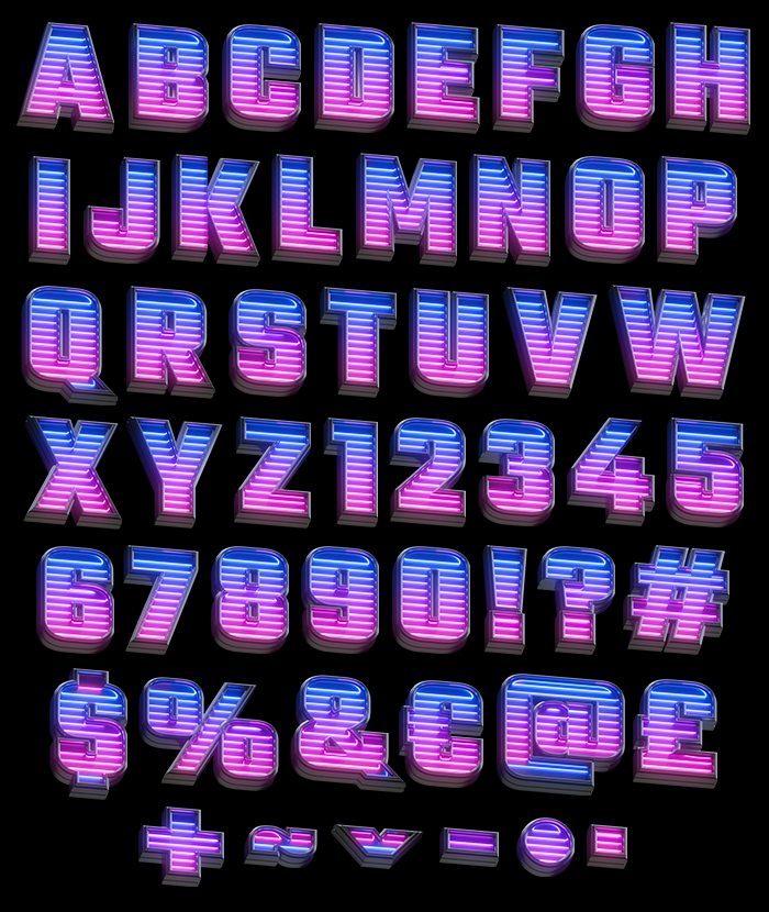 Neon Stripes alphabet - Image 2