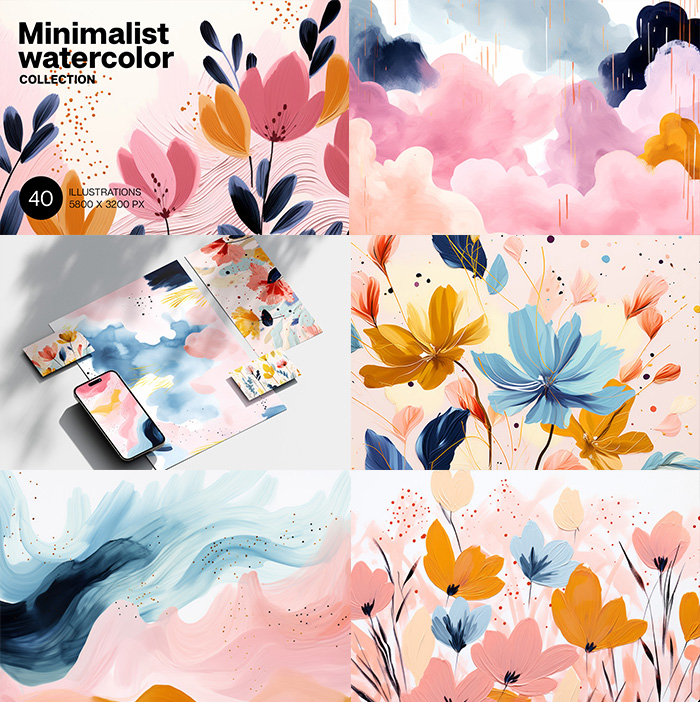 Minimalist watercolor images. A Masterful Fusion of Art and Elegance - Image 2