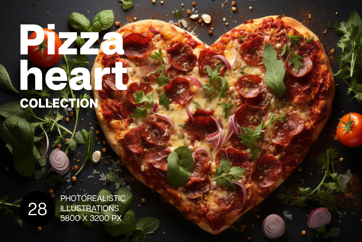 Heart shaped pizza image