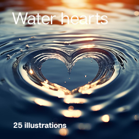 Circles on the water in the shape of a heart