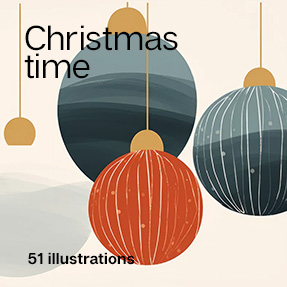 Christmas postcards illustrations