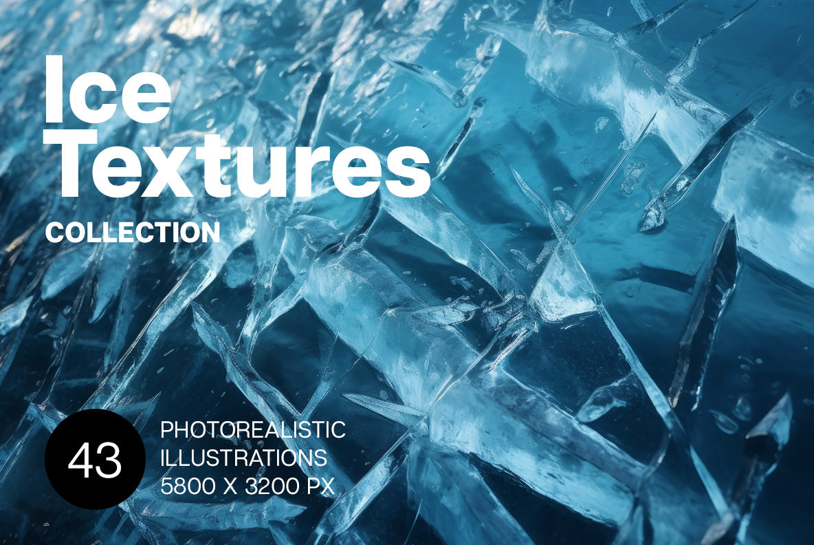 A collection of Ice Textures premium images Frozen ice patterns in winter cold freezing