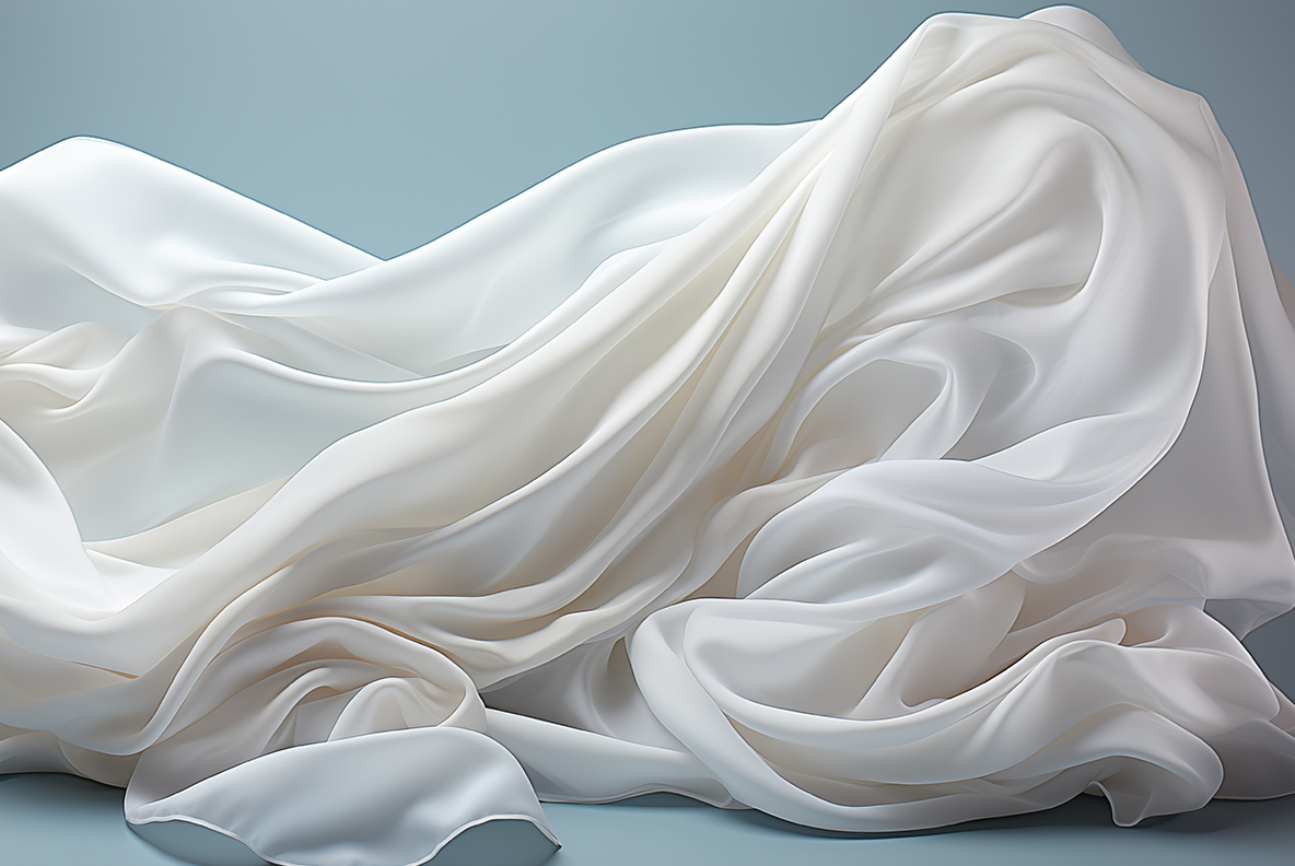 A collection of Fabric photorealistic illustrations Fabric. Textile isolated on solid background.