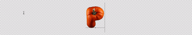 Pumpkin Font – Animated Pumpkin Letter P Preview Pumpkin Font animated preview showing an orange pumpkin letter P on a transparent checkerboard workspace.