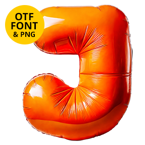 Letter J as an inflated orange foil balloon in the Orange Balloon Font.
