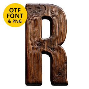 rustic wood alphabet