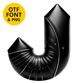Letter J of the Domina Font on a light square with the OTF and PNG badge