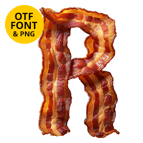 bacon font letter R