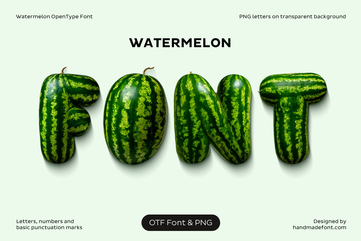 Watermelon Font Watermelon Font instant download green watermelon