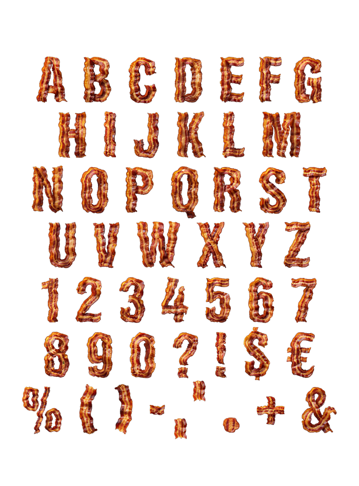 Full alphabet, numbers and punctuation of Waffle Drip Font in caramel waffle tones