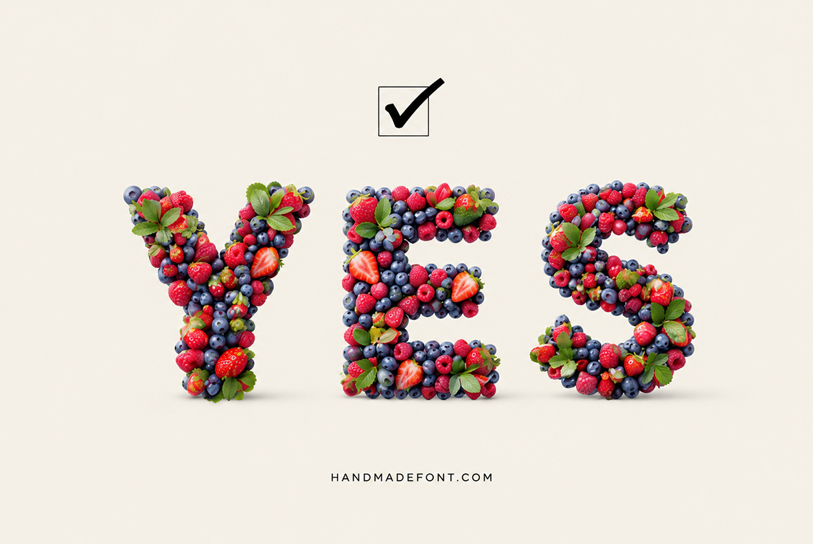 Summer Berries Font Spelling YES Summer Berries Font spelling YES next to a checkbox icon